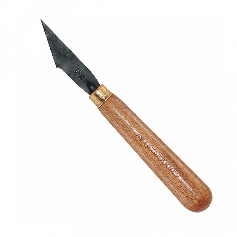 Нож для резьбы по дереву №76 правый с круглой ручкой 
