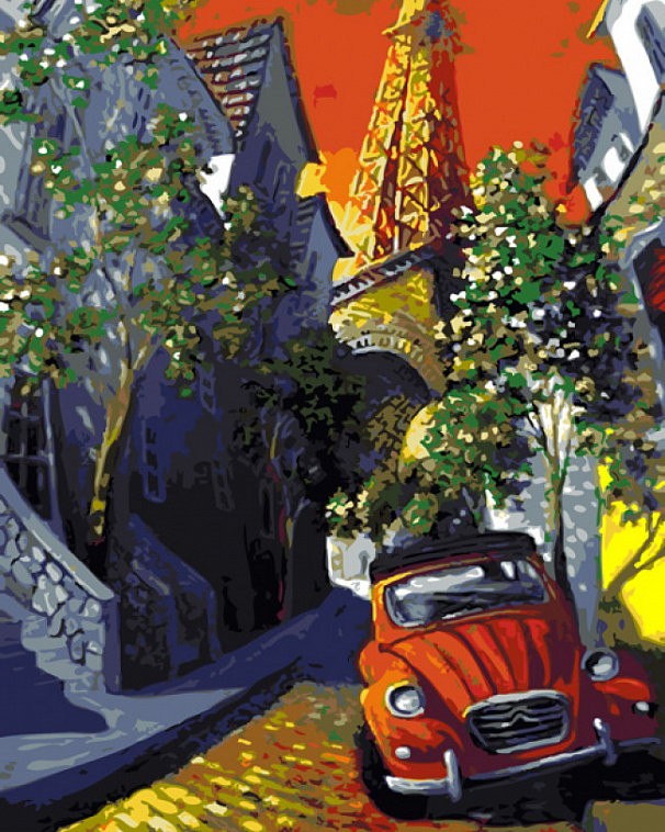 Набор для живописи по номерам Артвентура "Париж Мигеля Фрейтаса" холст на подрамнике 40х50 см