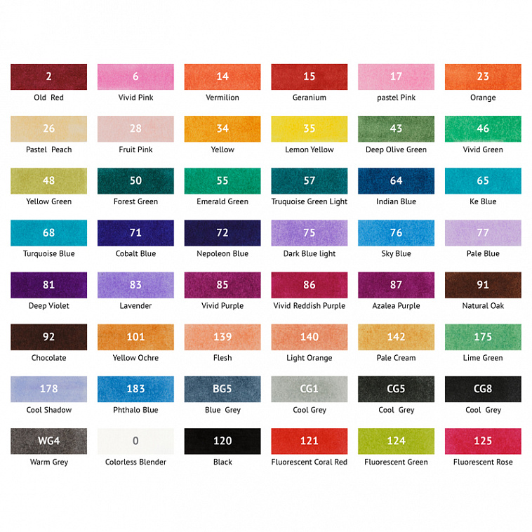 Набор двусторонних маркеров для скетчинга MESHU основные цвета 48 цв, текстильный чехол на молнии