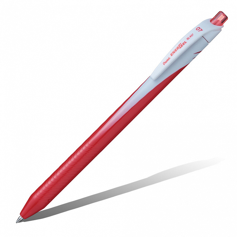 Гелевая ручка автомат Pentel "Energel" 0,7 мм одноразовая, красный стержень 606x758