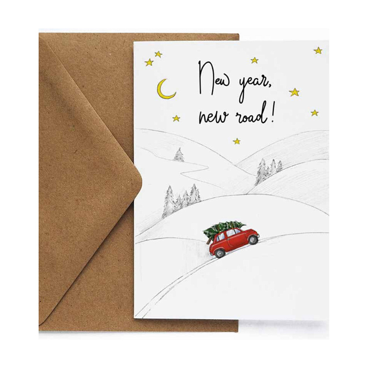 Открытка "НГ. Дорога" 606x758