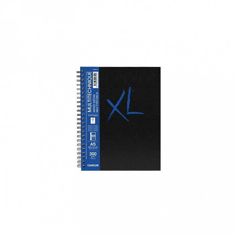Скетчбук для смешанных техник на спирали Canson "XL MIX MEDIA" A5 34 л 300 г 606x758