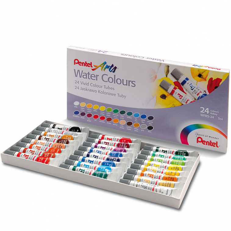 Набор акварельных красок Pentel "Water Colours" 24 цвета