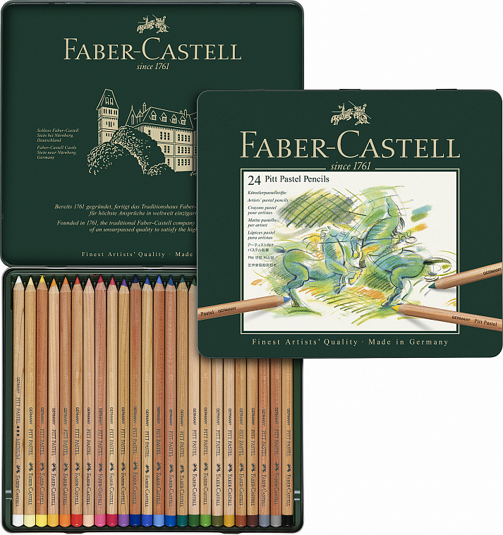 Набор карандашей пастельных Faber-castell "Pitt" 24 цв в металле 