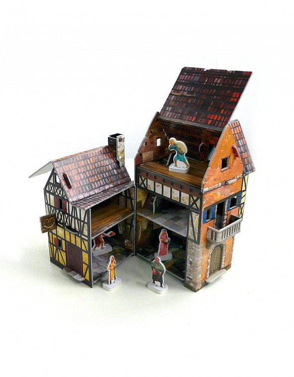 Игровой набор из картона Средневековый город "Пекарня" 606x758