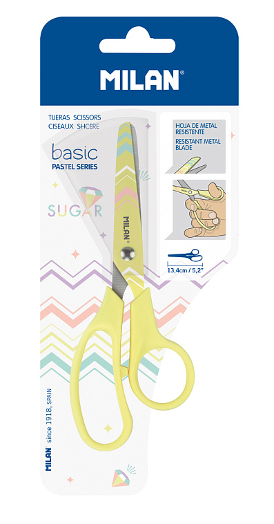 Ножницы детские Milan "Basic Pastel Edition" 134 мм 606x758