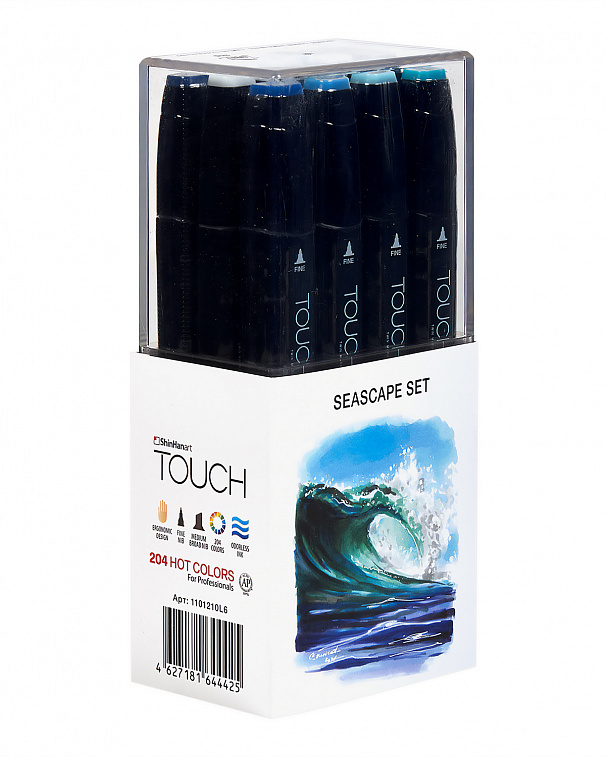 Набор маркеров Touch Twin 12 цв, Морской пейзаж