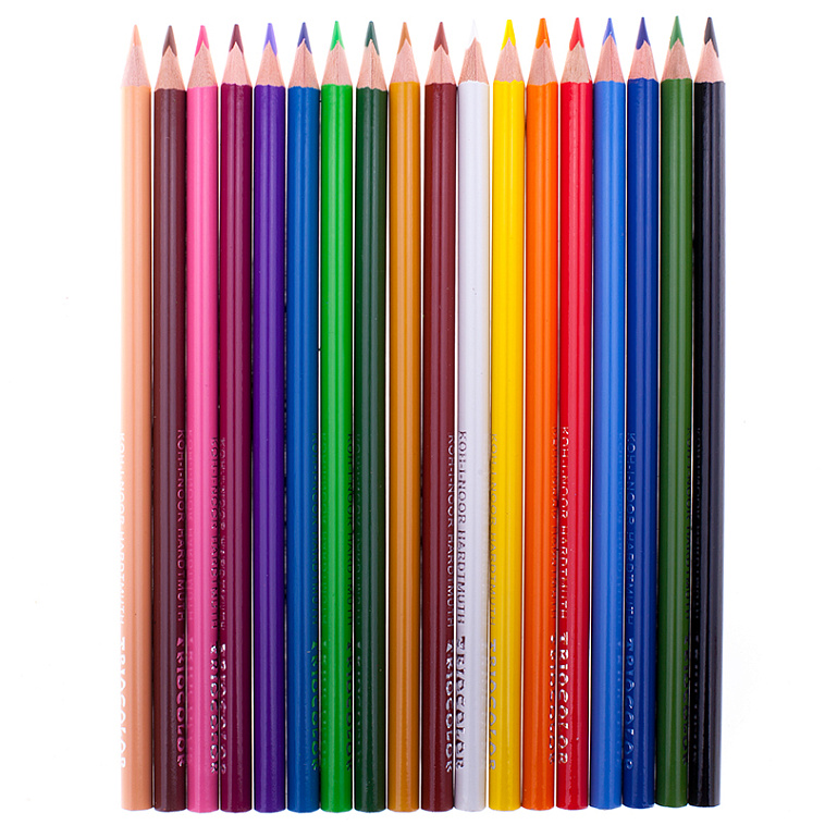 Набор карандашей цветных Koh-I-Noor "TrioColor" 18 цв., трехгран., заточенные 606x758