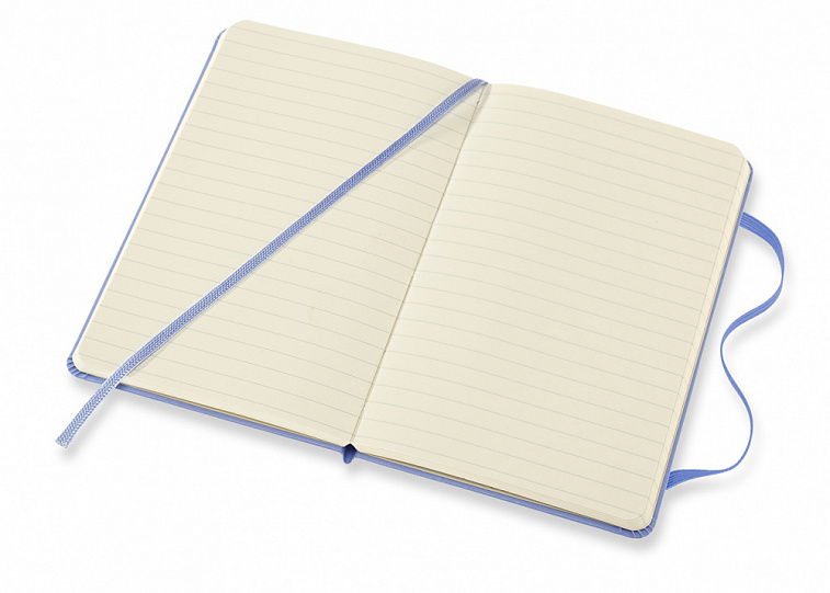 Записная книжка в линейку Moleskine "Classic" Pocket 9x14 см 192 стр., обложка голубая гортензия 606x758