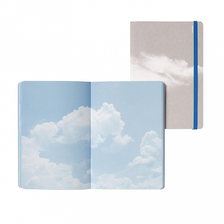 Ежедневник нелинованный Nuuna "CLOUD BLUE" 13,5х20 см, 176 стр., 120 гр, твёрдая обложка