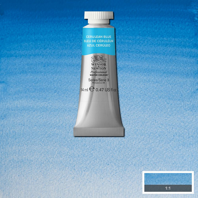 Акварель Winsor&Newton "Professional" в тюбике 14 мл Церулеум  606x758