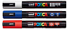 Набор маркеров POSCA PC-5M, 3 шт, белый/синий/красный, в блистере 1