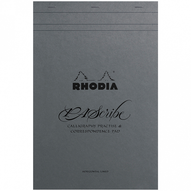 Альбом-склейка для каллиграфии Clairefontaine "Rhodia Maya" А4+ 60 л 120 г, серый блок с разлиновкой 606x758