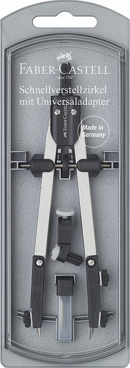 Циркуль Faber-castell "Quick Set" с универсальным адаптором и вставной ножкой 3,5 мм 