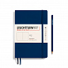 Записная книжка нелинованная Leuchtturm А5 123 стр., мягкая обложка темно-синий