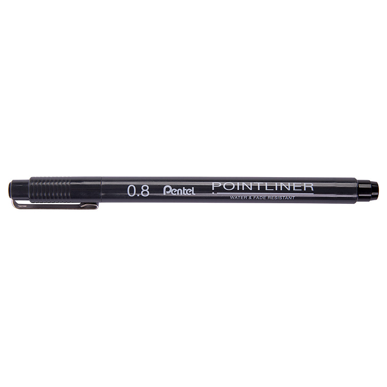 Линер Pentel "Pointliner" 0,8 мм, черные чернила 606x758