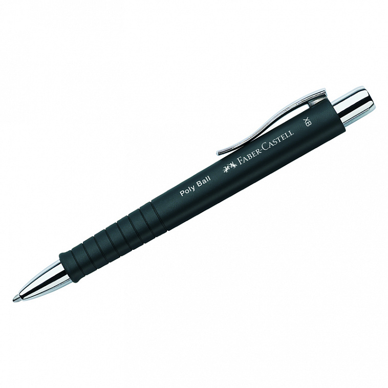 Ручка шариковая автоматическая Faber-Castell "Poly Ball XB" 1,4 мм, синяя, софт тач, трехгр, черный 