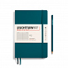 Записная книжка в линейку Leuchtturm А5 123 стр., мягкая обложка тихоокеанский зеленый