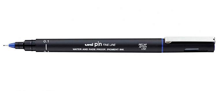 Линер UNI PIN01-200 (S) 0,1 мм, синий