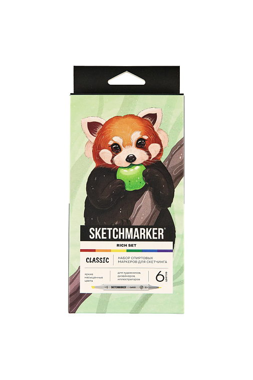 Набор маркеров Sketchmarker "Classic Rich Set" 6 цветов в картонной упаковке 606x758