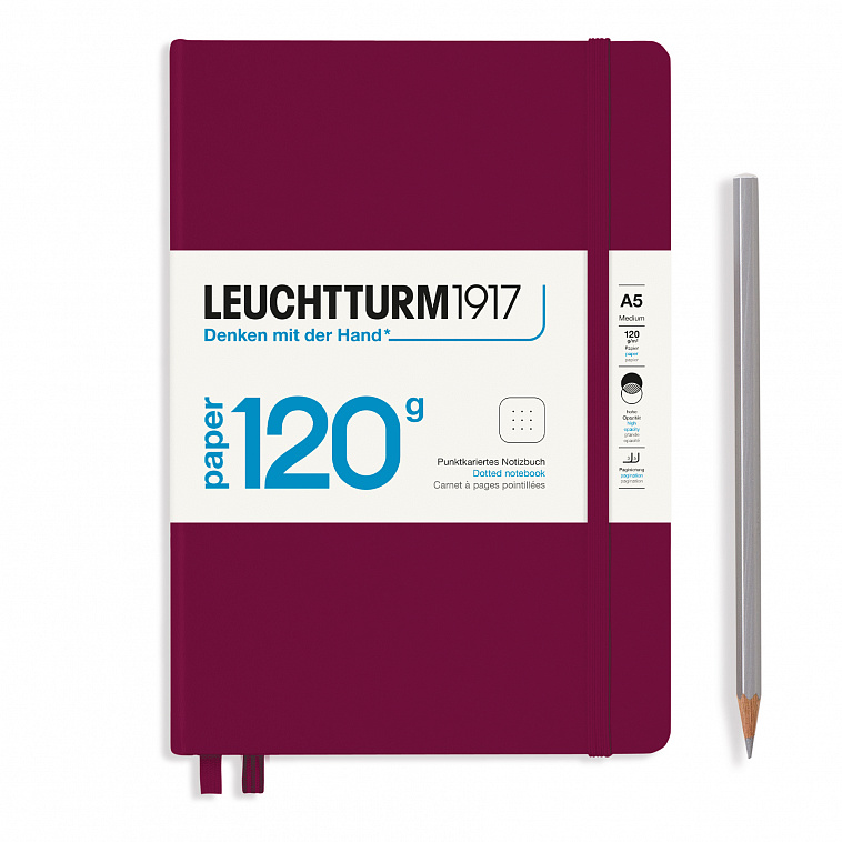 Блокнот в точку Leuchtturm Edition А5 203 стр., твердая обложка винный 606x758