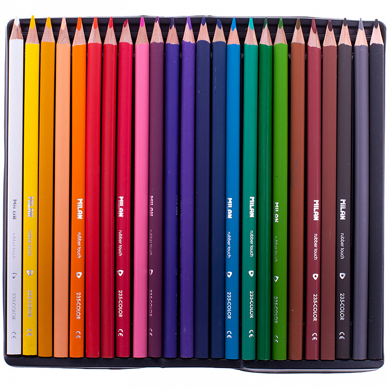 Набор карандашей цветных MILAN "235" Rubber Touch 24 цв, трехгран., картон. уп.