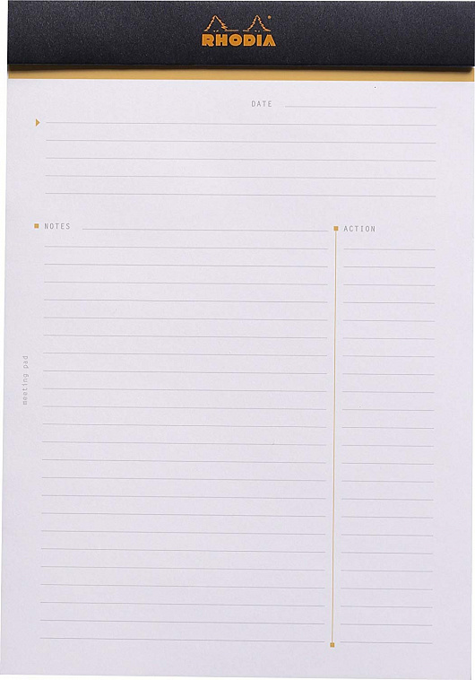 Ежедневник Rhodia "Basics №19" 21х31,8 см 80 л с микроперфорацией 90 г, черный, листы: белые