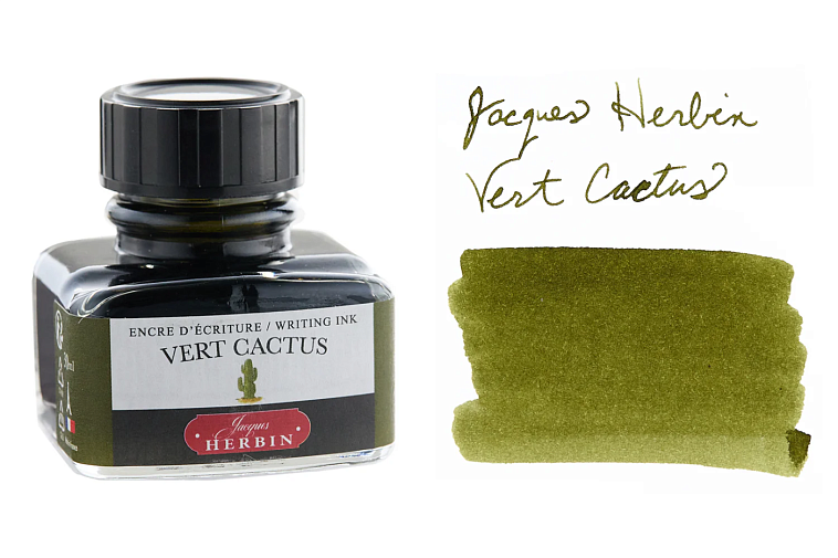 Чернила в банке Herbin, 30 мл, Vert Cactus 606x758