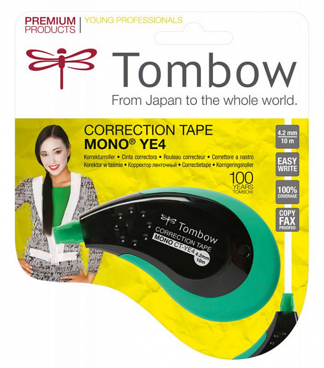 Корректирующая лента Tombow MONO YE4 Correction tape 4,2 мм*10 м