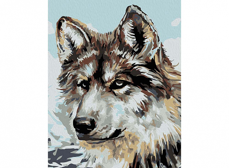Набор для живописи по номерам Артвентура "Серый волк" холст на картоне 29,7х21 см