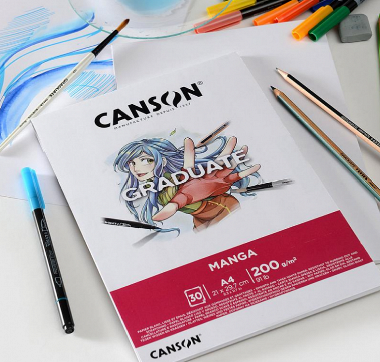 Альбом-склейка для смешанных техник Canson "Graduate MANGA" A4 30 л 200 г