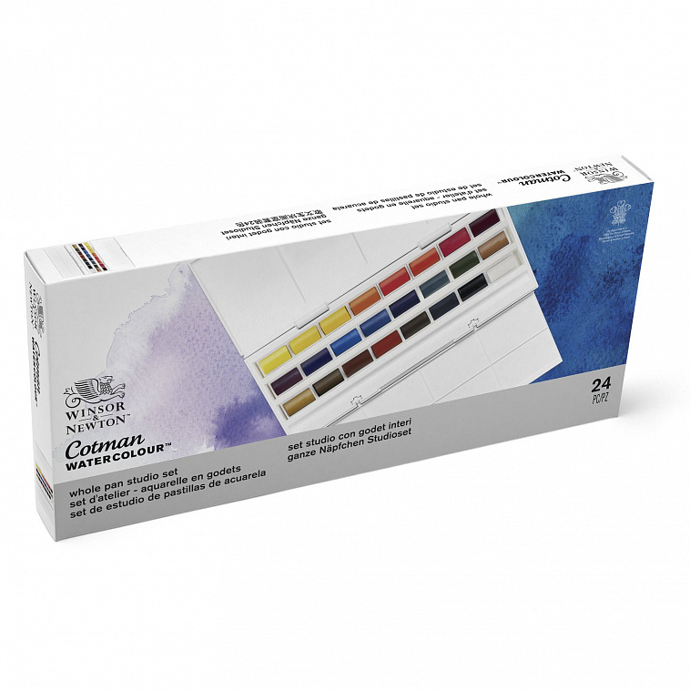 Набор акварели Winsor&Newton "Cotman" Студийный 24 бол кювет в пласт кор 