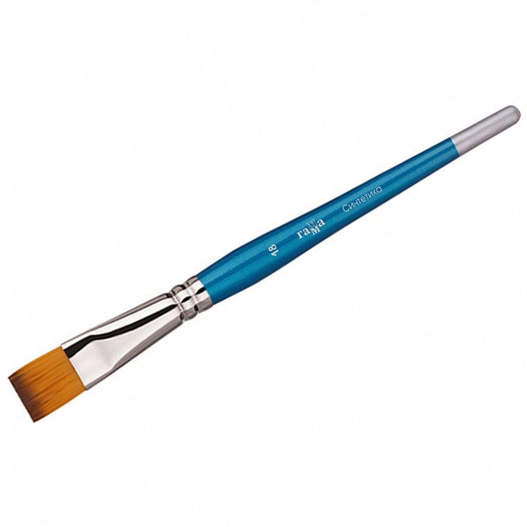 Кисть синтетика №18 плоская Гамма короткая ручка 606x758