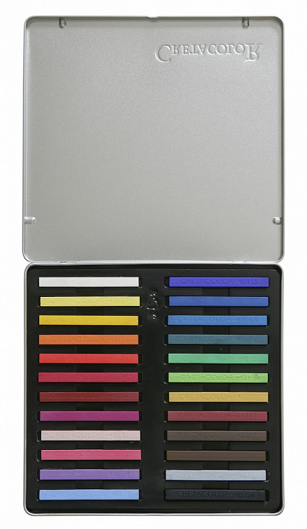 Набор пастели сухой Cretacolor "PASTEL CARRE", 24 цветов в металлической коробке 606x758