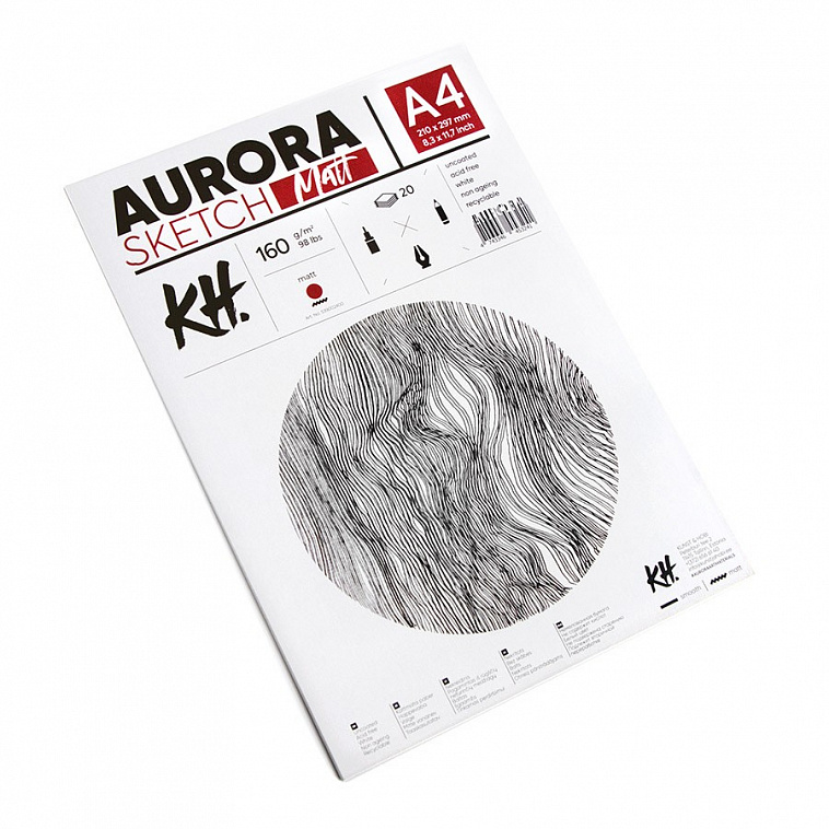 Скетчбук-склейка для набросков Aurora Smooth&Matt А4 20 л 160 г