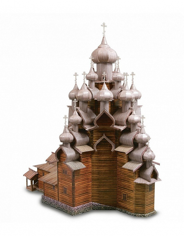 Сборная модель из картона Архитектурные памятники "Церковь Преображения Господня (о. Кижи)"