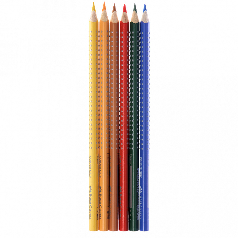 Набор цветных карандашей акварельных Faber-castell "Colour Grip" 6 цв в картоне