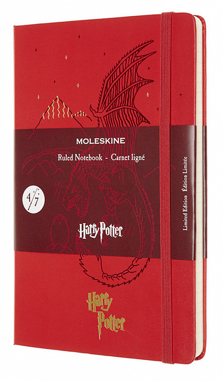 Блокнот в линейку Moleskine "Le Harry Potter" Large 13x21 см 192 стр., обложка твердая красная
