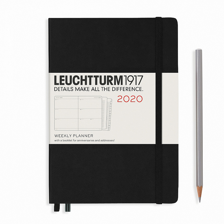 Еженедельник 2020 Leuchtturm1917 A5 в твердой обложке с доп. буклетом, черный