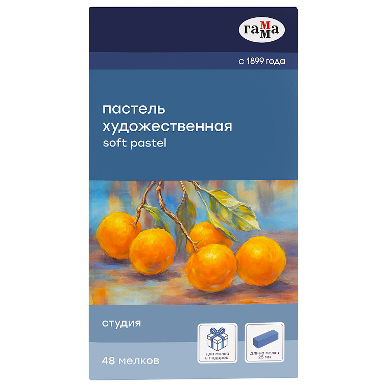 Набор пастели сухая Гамма "Студия", 48 цветов, 1/2 длины, картон. упаковка 606x758