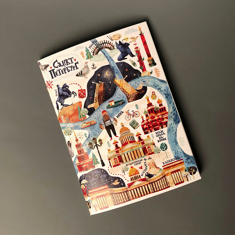 Тетрадь нелинованная "Карта Петербурга" А6 606x758