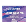 Альбом-склейка для акварели Sketchmarker 12,5х18 см 10 л 300 г, хлопок, мелкозернистая 1