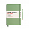 Записная книжка в клетку Leuchtturm Master Slim А4+ 123 стр., твердая обложка пастельный зеленый