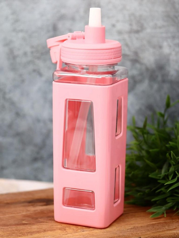 Бутылка "Bright square", pink (700 мл) 606x758