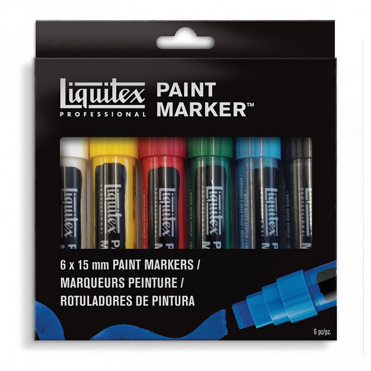 Набор акриловых маркеров Liquitex "Paint marker Wide" 6 цв*15 мм