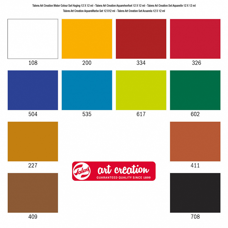 Набор акварели Talens "Art Creation Expression" 12 цв*12 мл в картоне 606x758