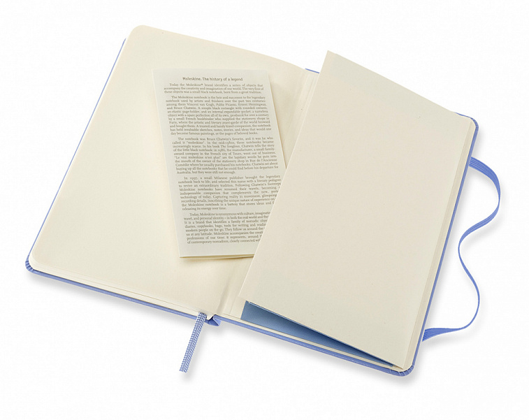 Записная книжка в линейку Moleskine "Classic" Pocket 9x14 см 192 стр., обложка голубая гортензия 606x758