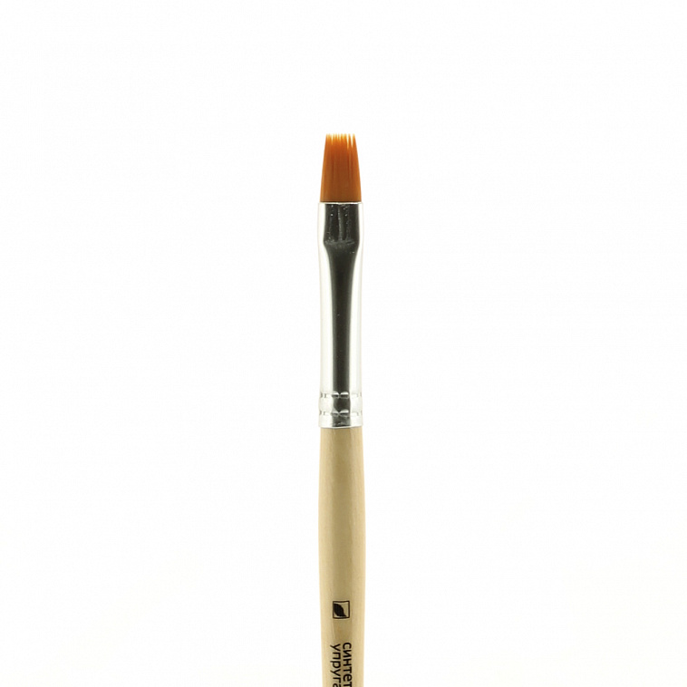 Кисть синтетика №8 плоская Альбатрос "Хобби" упругая, длинная ручка 606x758