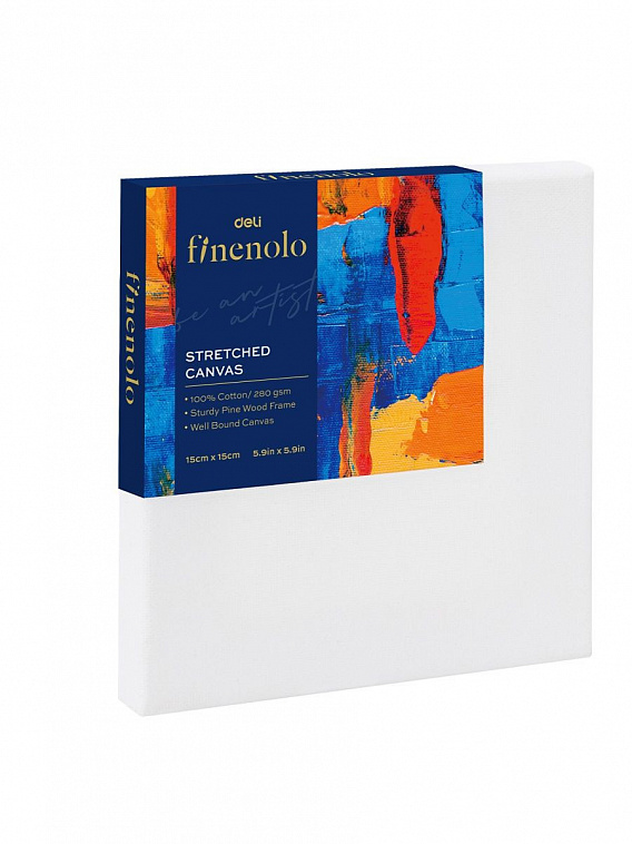 Холст на подрамнике Finenolo 15*15 см 280 г, 100% хлопок, универсальная грунтовка 606x758