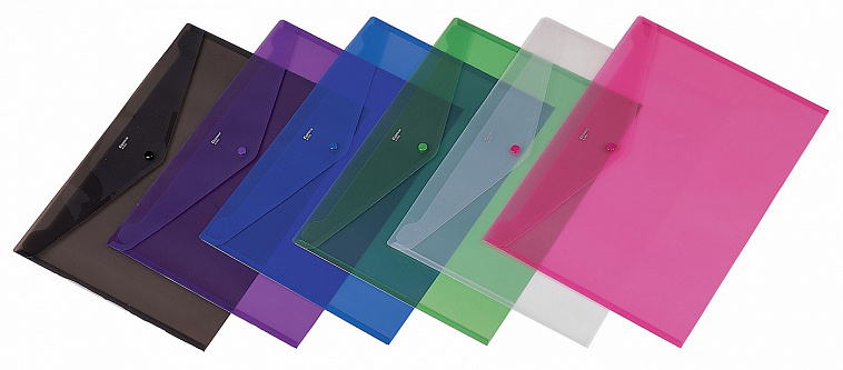 Папка-конверт на кнопке Comix А3, цвет в ассортименте
